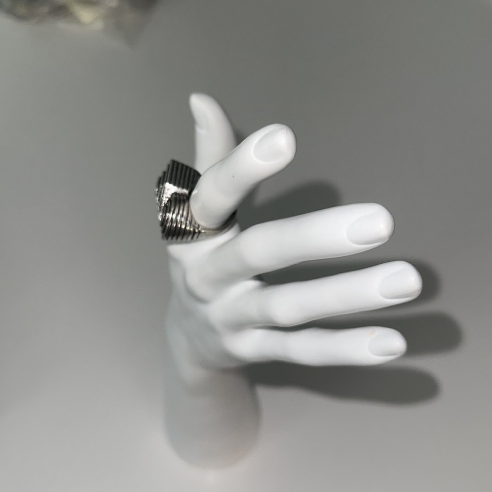 LOW LUV x Erin Wasson antiqued silver *Deco* boho statement ring 6 - Picture 4 of 7